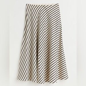 NWT H&M Striped Satin Midi Skirt | Size 12